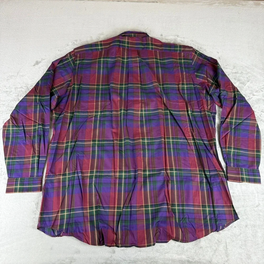 Polo Ralph Lauren Button-Down Shirt Men 2XLT Purple Red Blue Plaid Navy Pony NWT